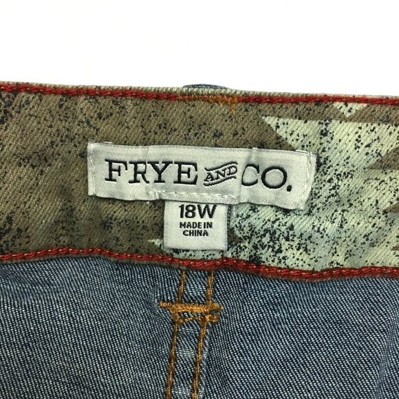 NEW Frye and Co. Women's Mini Denim Jean Skirt Frayed Hem size 18W - Picture 7 of 8